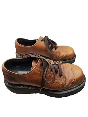 Dr. Martins 8651 Brown Leather Chunky Oxford Womens Size 7